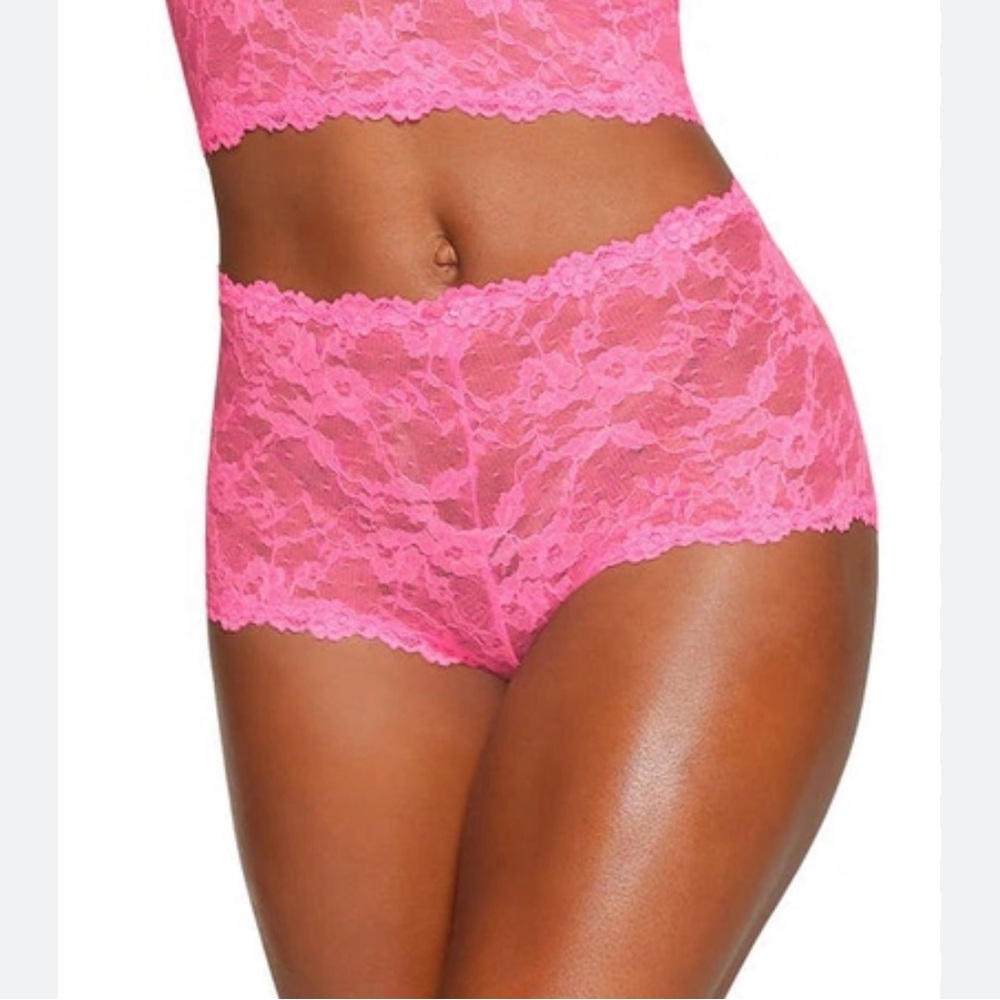 SKIMS Hot Pink Lace High-Waist Boyshort Panties NWOT